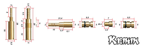 Jets for Hitachi, Keihin und Mikuni carburettors from Keyster